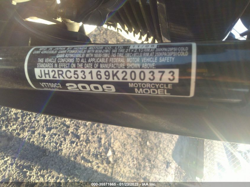 2009 HONDA VT750 C2 JH2RC53169K200373