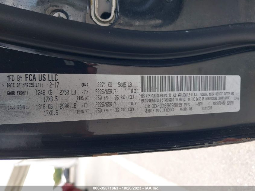 2017 DODGE JOURNEY SE - 3C4PDCAB0HT608099