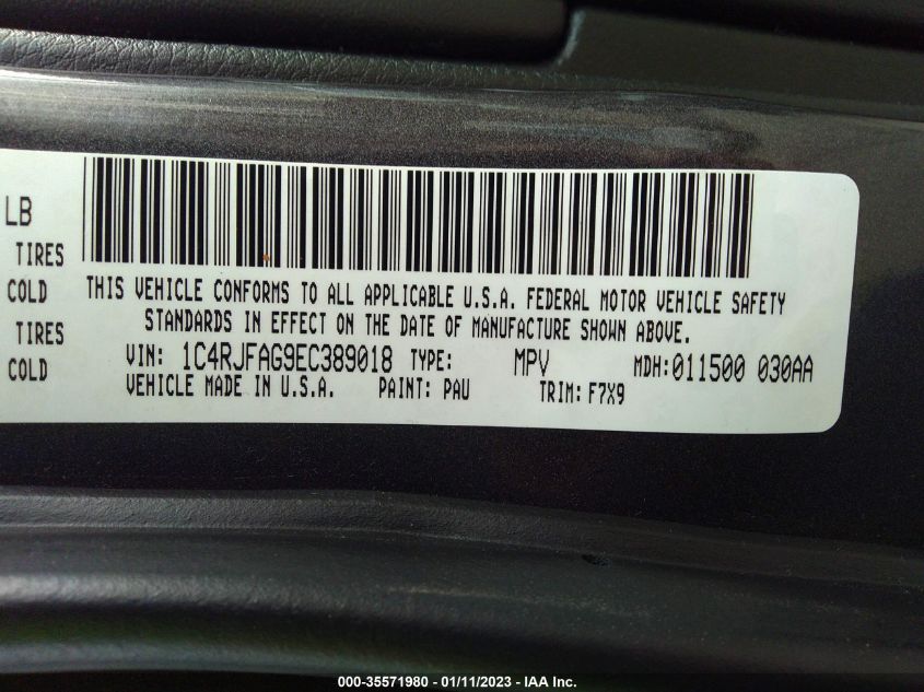 2014 JEEP GRAND CHEROKEE LAREDO 1C4RJFAG9EC389018
