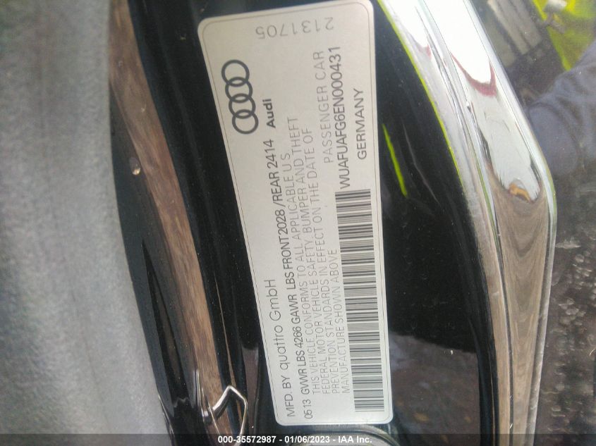2014 AUDI R8 V8 - WUAFUAFG6EN000431