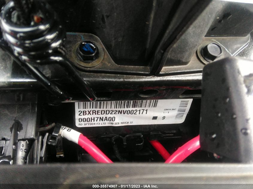 2022 CAN-AM SPYDER ROADSTER F3-T/F3 LIMITED 2BXREDD22NV002171