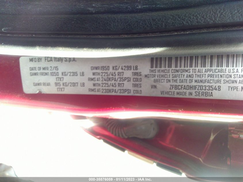 2015 FIAT 500L URBANA TREKKING - ZFBCFADH1FZ033548