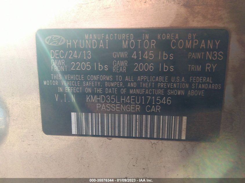 2014 HYUNDAI ELANTRA GT - KMHD35LH4EU171546