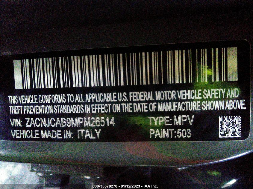 VIN ZACNJCAB9MPM26514 2021 JEEP RENEGADE no.9