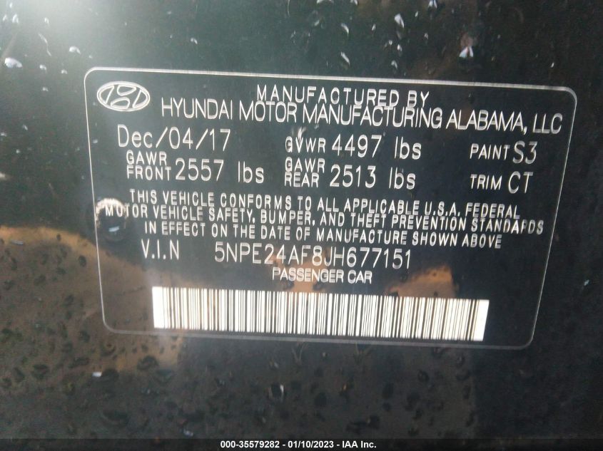 2018 HYUNDAI SONATA SE - 5NPE24AF8JH677151