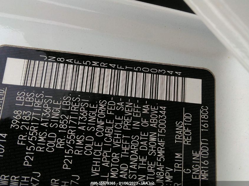 2015 NISSAN JUKE S JN8AF5MR4FT500344