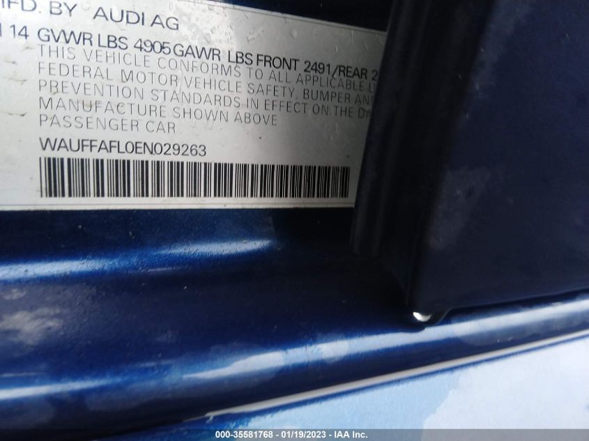 2014 AUDI A4 PREMIUM PLUS WAUFFAFL0EN029263