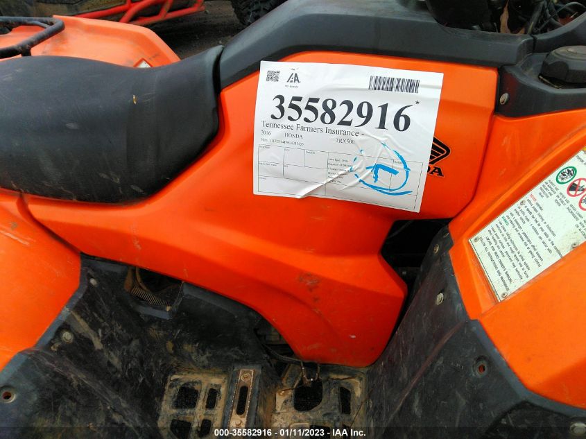 2016 HONDA TRX500 FM 1HFTE44D9G4201455