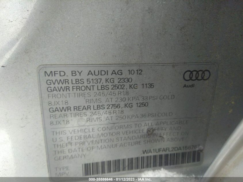 2013 AUDI ALLROAD PREMIUM PLUS - WA1UFAFL2DA156767
