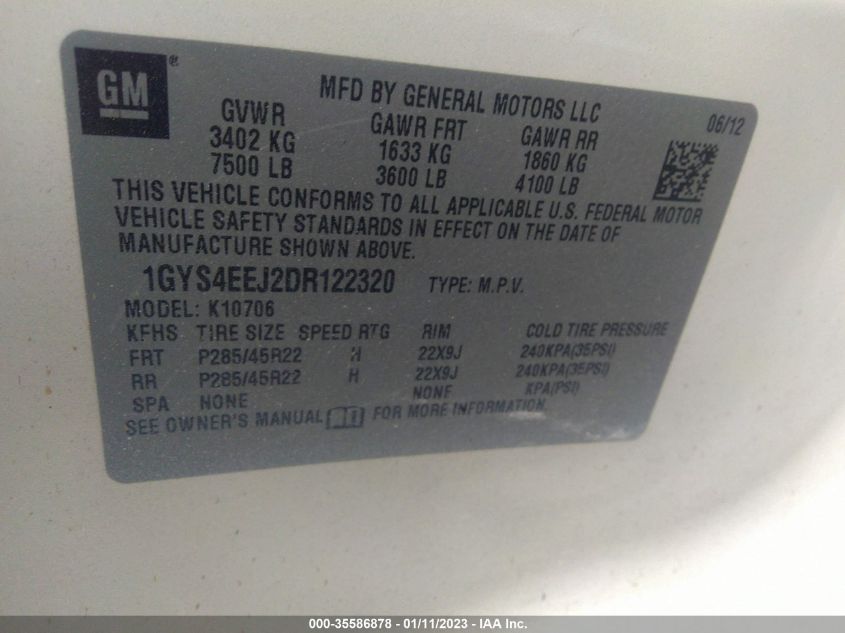 2013 CADILLAC ESCALADE HYBRID - 1GYS4EEJ2DR122320