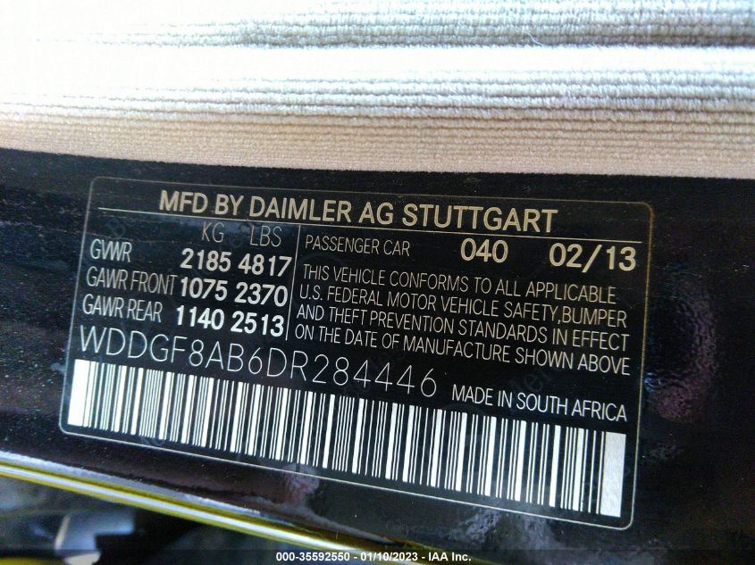 2013 MERCEDES-BENZ C-CLASS C 300 WDDGF8AB6DR284446
