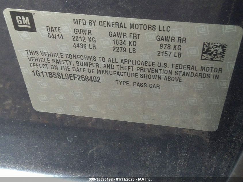 2014 CHEVROLET MALIBU LS - 1G11B5SL9EF268402