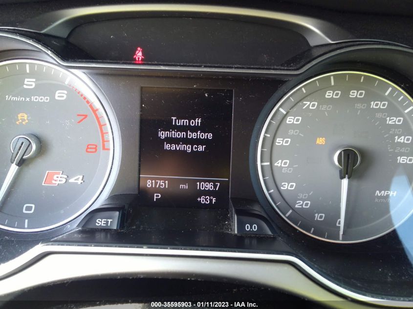 2014 AUDI S4 PRESTIGE WAUKGAFL0EA020226