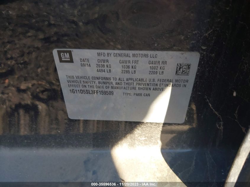 2015 CHEVROLET MALIBU LT - 1G11D5SL3FF159509