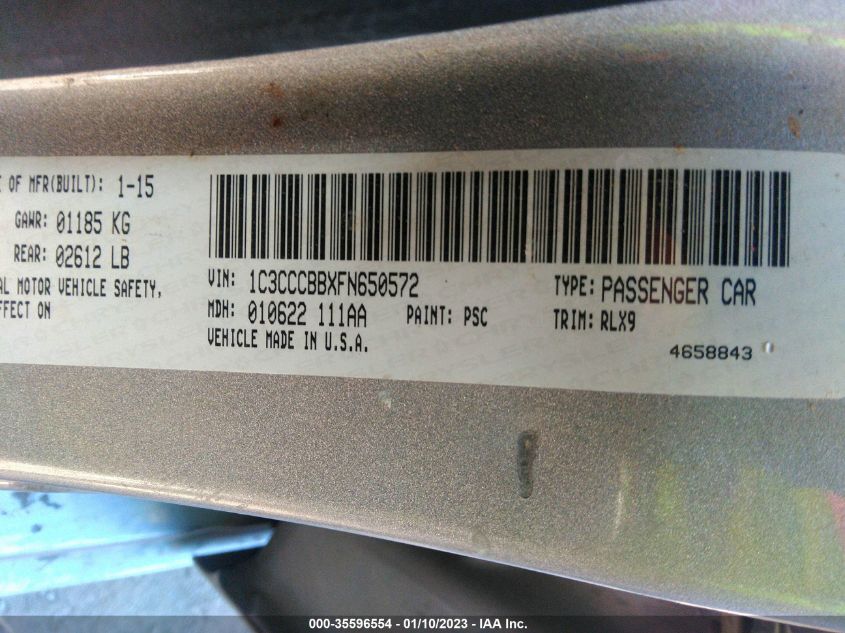 2015 CHRYSLER 200 S - 1C3CCCBBXFN650572
