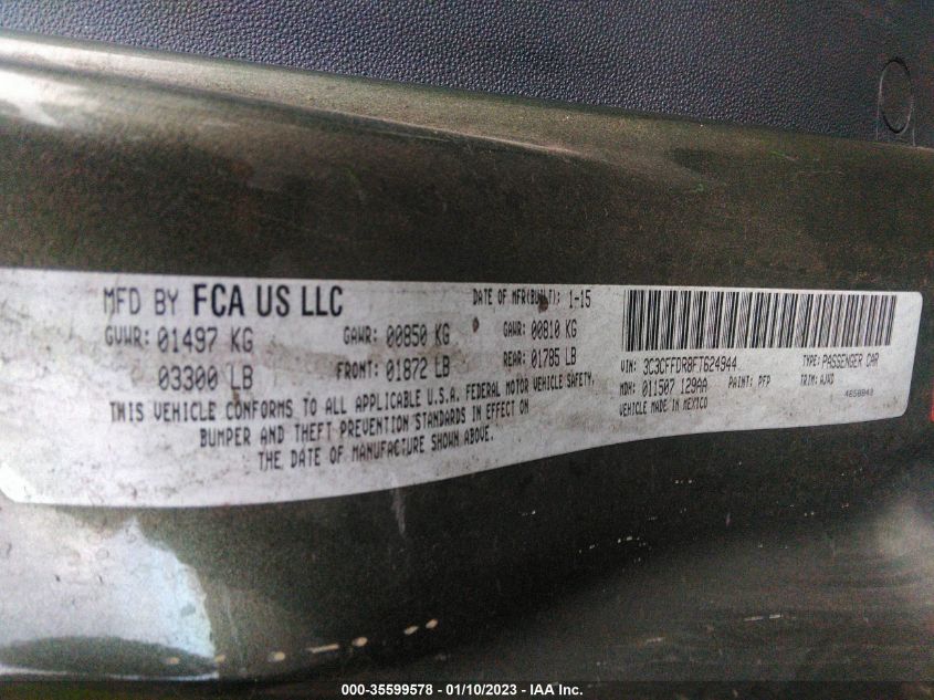 2015 FIAT 500C POP 3C3CFFDR8FT624944