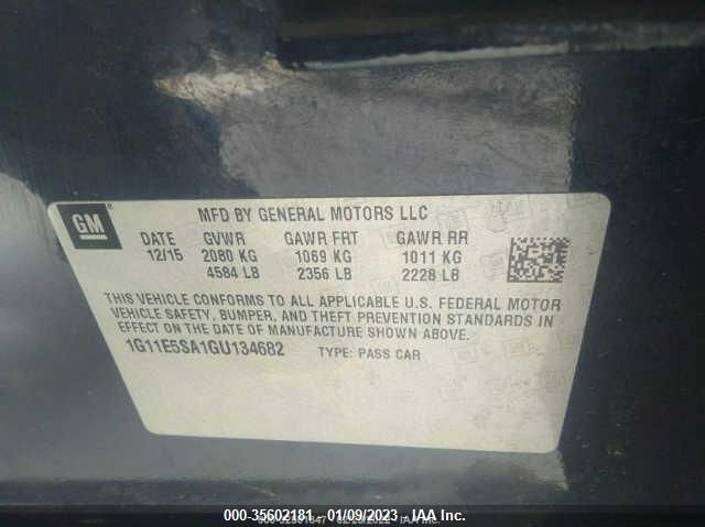 2016 CHEVROLET MALIBU LIMITED LTZ 1G11E5SA1GU134682