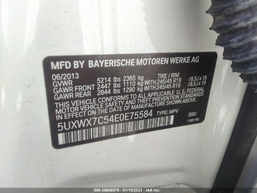 2014 BMW X3 XDRIVE35I - 5UXWX7C54E0E75584