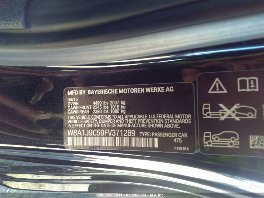 2015 BMW 2 SERIES M235I XDRIVE - WBA1J9C59FV371289