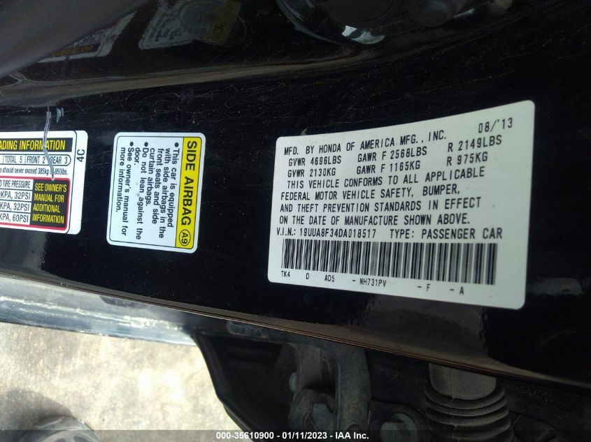 2013 ACURA TL SPECIAL EDITION 19UUA8F34DA018517