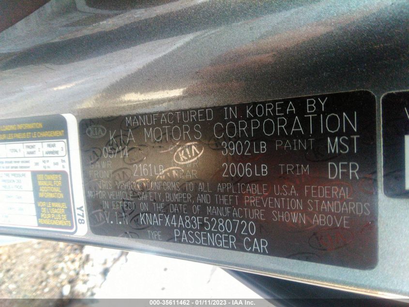 2015 KIA FORTE EX - KNAFX4A83F5280720