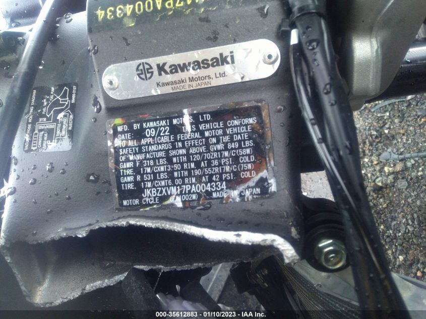 2023 KAWASAKI ZX1002 M JKBZXVM17PA004334