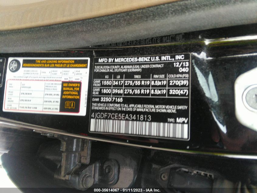2014 MERCEDES-BENZ GL-CLASS GL 450 4JGDF7CE5EA341813