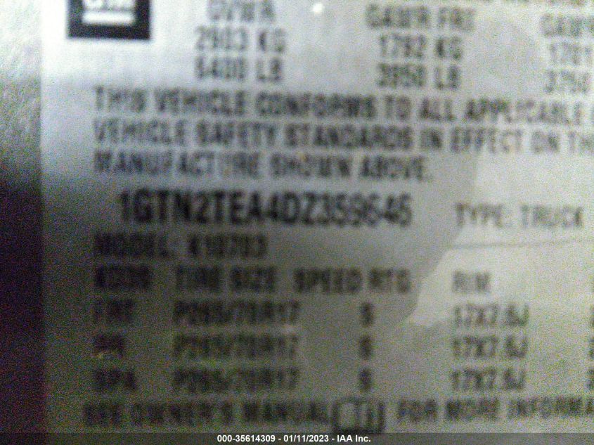 2013 GMC SIERRA 1500 WORK TRUCK - 1GTN2TEA4DZ359646