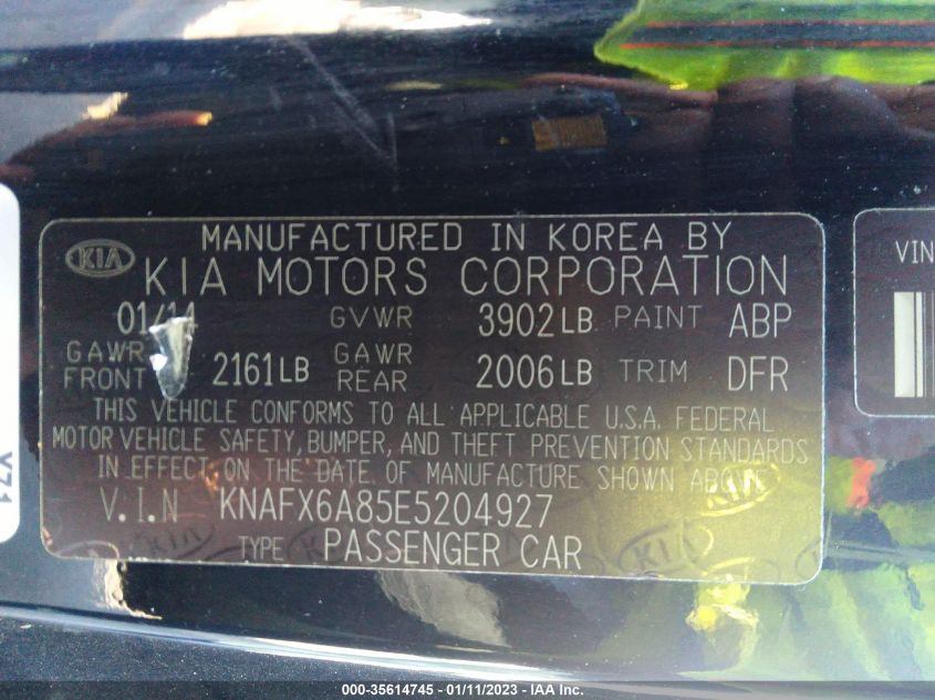2014 KIA FORTE KOUP EX KNAFX6A85E5204927