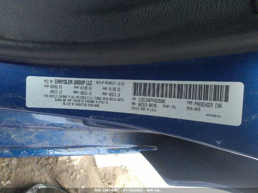 2015 CHRYSLER 200 LIMITED - 1C3CCCAB7FN529306