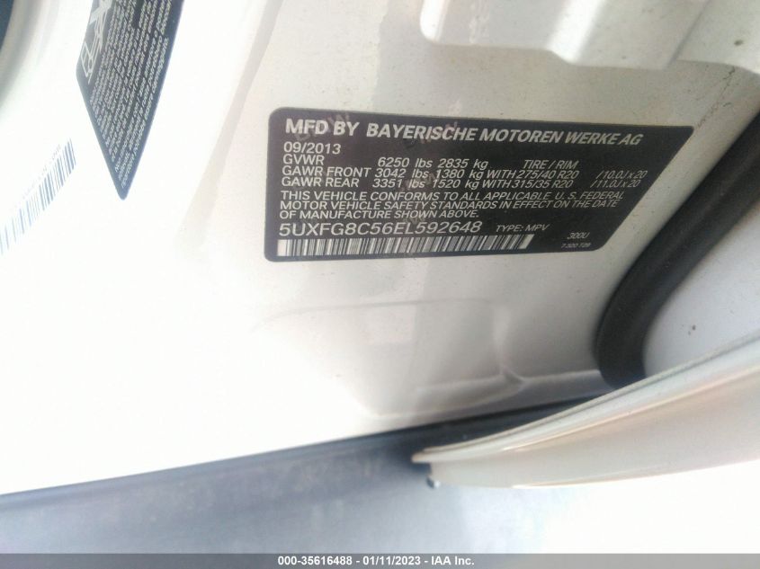 2014 BMW X6 XDRIVE50I 5UXFG8C56EL592648