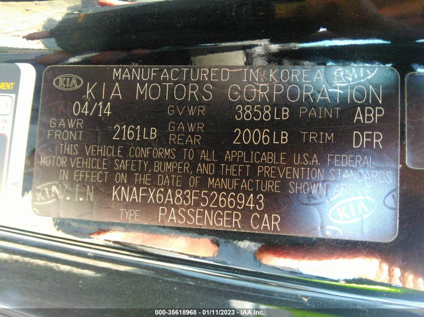 2015 KIA FORTE KOUP EX KNAFX6A83F5266943