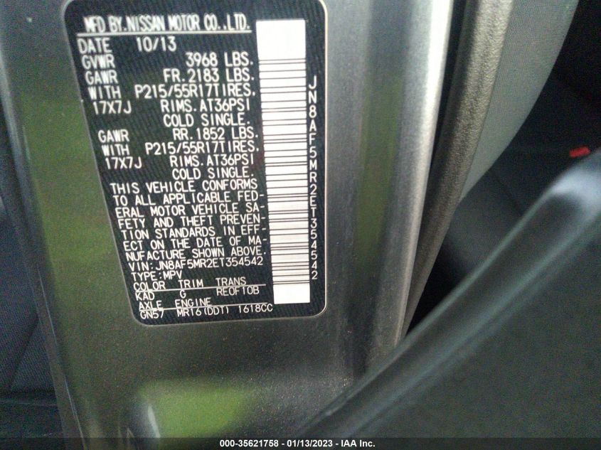 2014 NISSAN JUKE S - JN8AF5MR2ET354542