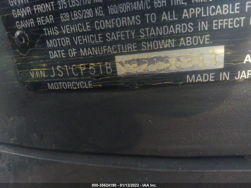 2009 SUZUKI AN650 A JS1CP51B192100383