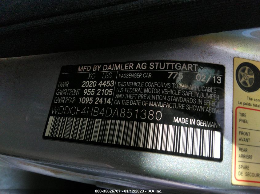 2013 MERCEDES-BENZ C-CLASS C 250 WDDGF4HB4DA851380