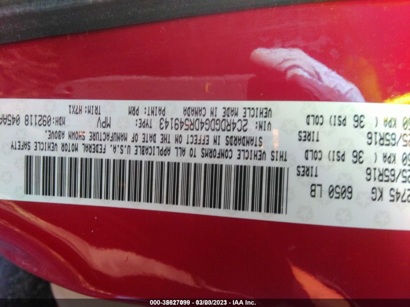 2013 DODGE GRAND CARAVAN CREW 2C4RDGDG4DR549143
