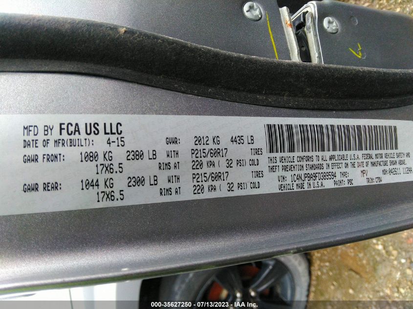 2015 JEEP PATRIOT ALTITUDE EDITION 1C4NJPBA9FD389594