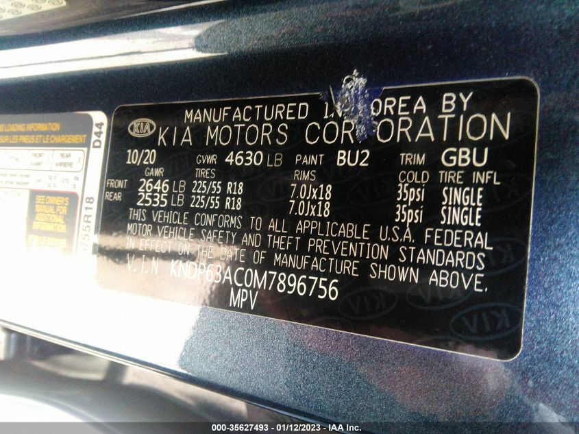 2021 KIA SPORTAGE S - KNDP63AC0M7896756