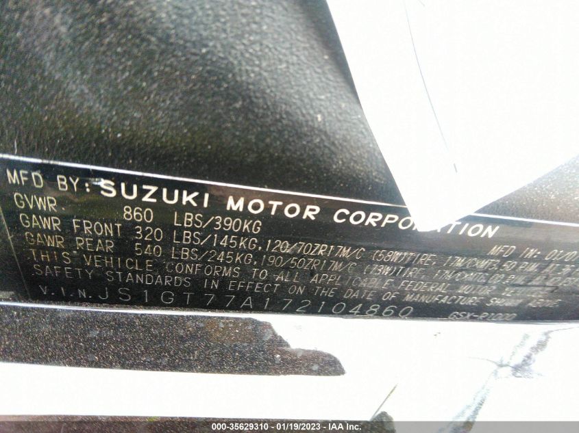 2007 SUZUKI GSX-R1000 JS1GT77A172104860