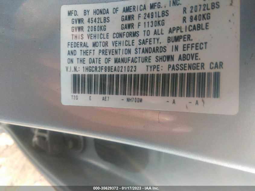 2014 HONDA ACCORD SDN TOURING 1HGCR3F99EA021023