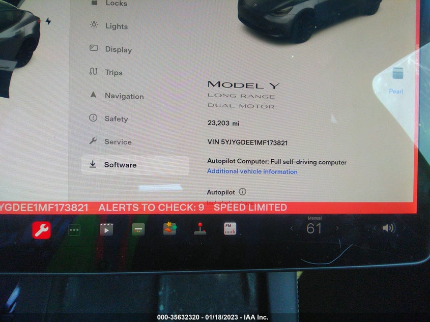 VIN 5YJYGDEE1MF173821 2021 TESLA MODEL Y LONG RANGE
