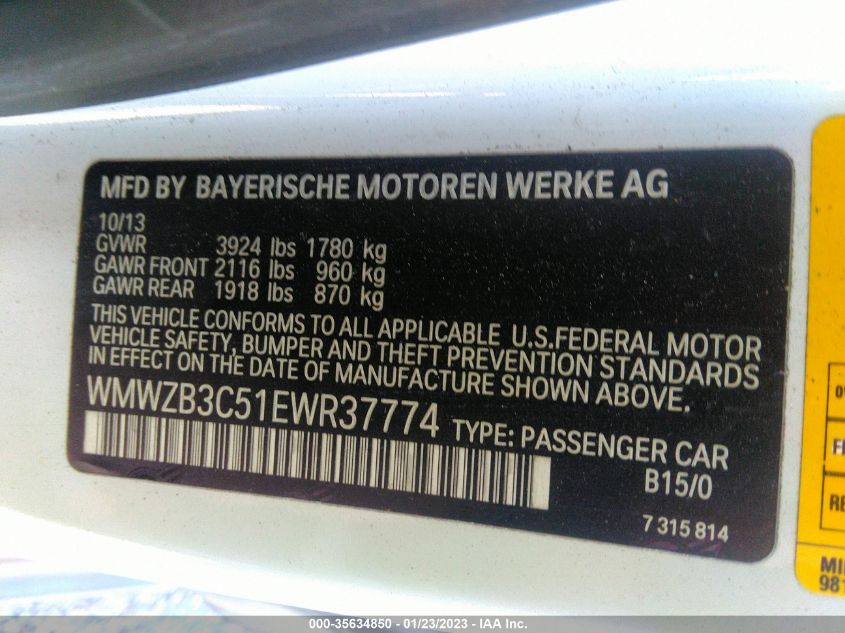 2014 MINI COOPER COUNTRYMAN WMWZB3C51EWR37774