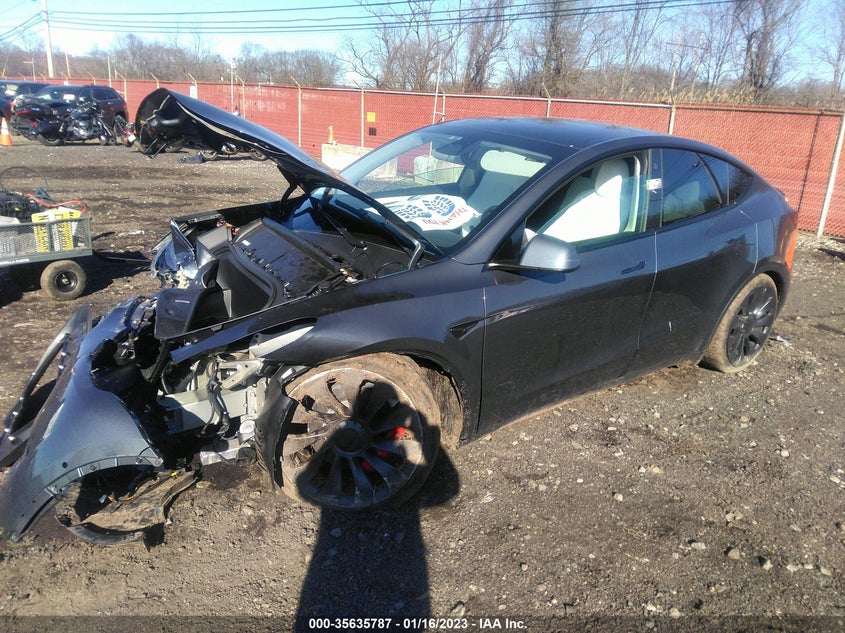 VIN 7SAYGDEF0NF543055 2022 TESLA MODEL Y PERFORMANCE