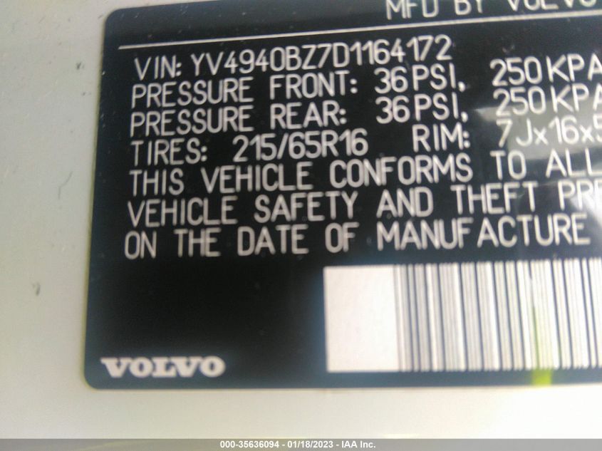 2013 VOLVO XC70 3.2L YV4940BZ7D1164172