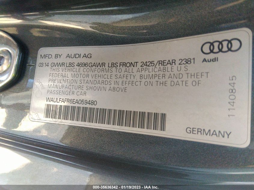 2014 AUDI A5 PREMIUM PLUS WAULFAFR6EA059480