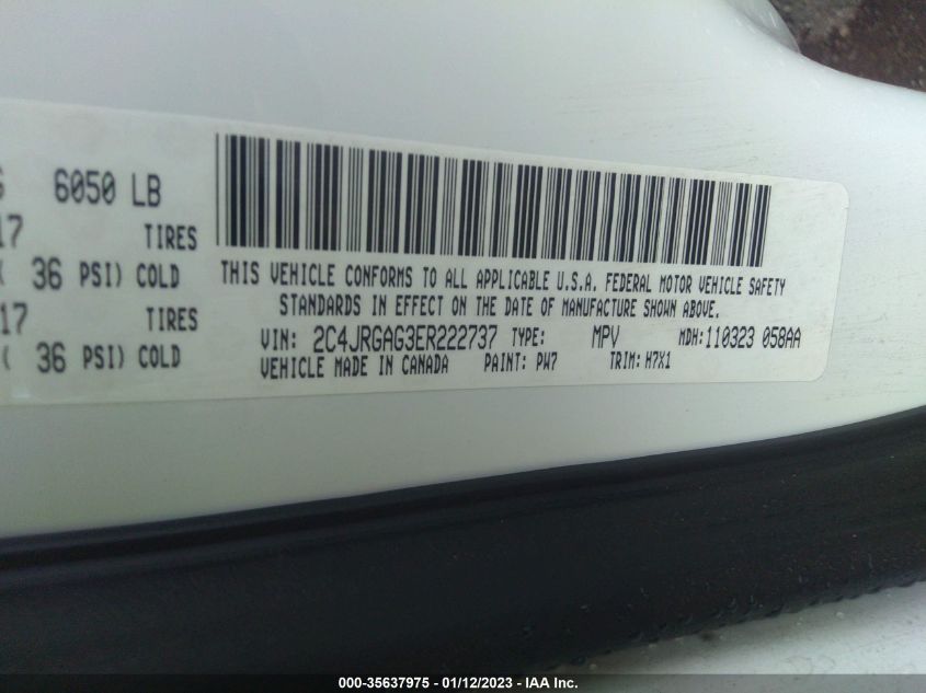 2014 RAM CARGO VAN TRADESMAN 2C4JRGAG3ER222737