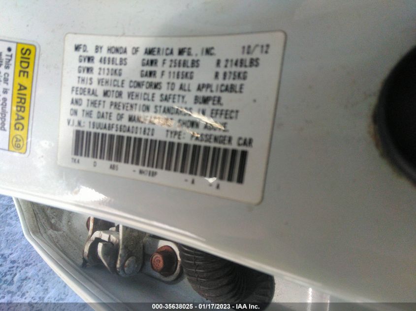 2013 ACURA TL TECH 19UUA8F56DA001820