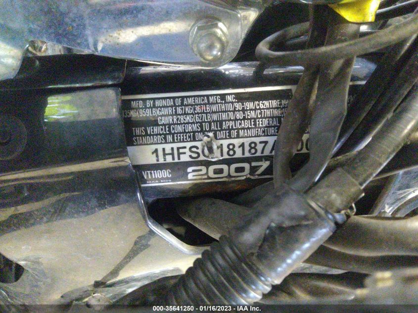 2007 HONDA VT1100 C 1HFSC18187A100103