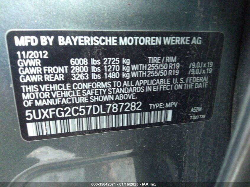 2013 BMW X6 XDRIVE35I 5UXFG2C57DL787282