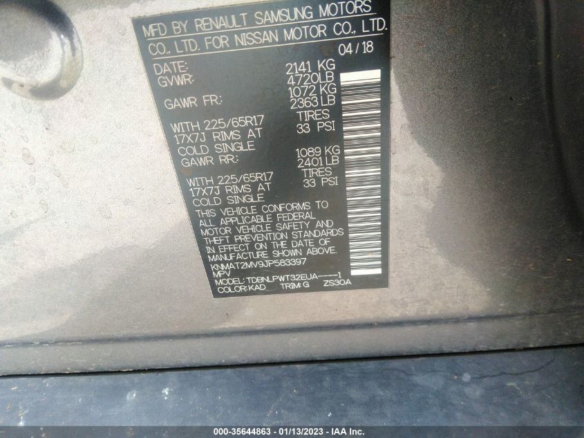 2018 NISSAN ROGUE S - KNMAT2MV9JP583397